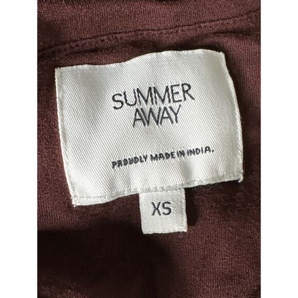 Summer Away Patmos Dress Sleeveless Ruched Drop Waist Maxi Dark Walnut Brown XS - Picture 5 of 7